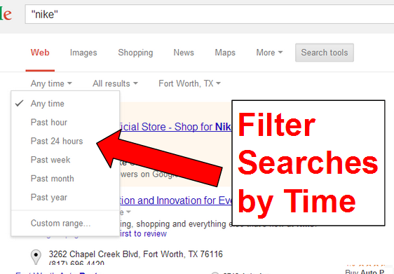 Filter Searches by Time