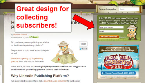Collecting Blog Subscribers