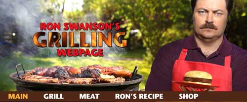 Ron Swanson Grilling
