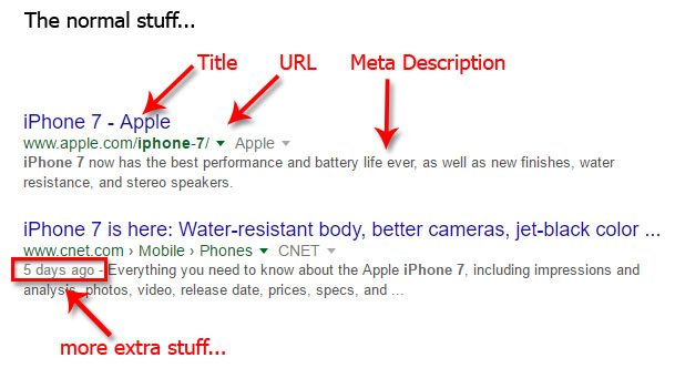 Title, URL, and Meta Description in SERPs